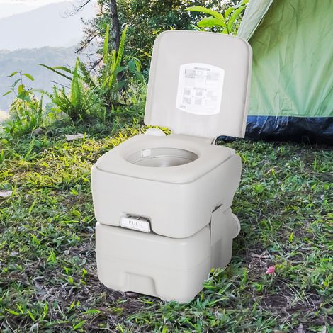 41,5x36,5x42 cm - Toilettes chimiques portables WC 20L avec réservoir d’égouts amovibles et réservoir d’eau pour le camping, caravane pour