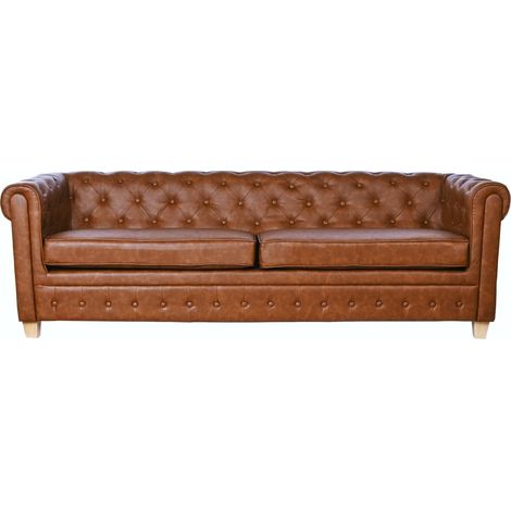 Sofa Poliester Madera 218X78X70 3 Plazas Marron (1/5)
