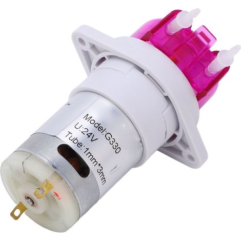 Pompe péristaltique pour liquides 24 V CC, petite pompe doseuse haute efficacité pour analyses biochimiques expérimentales, 1 x 3 mm / 0,04 x 0,12 po, débit 12 ml/min (1/5)
