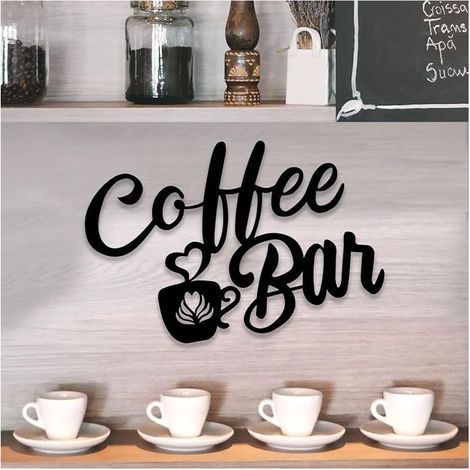 Metal Coffee Sign Wall Decor Wall Hanging Coffee Cup 37x25cm Kitchen Decor for Home Coffee Station Shop (1/5)