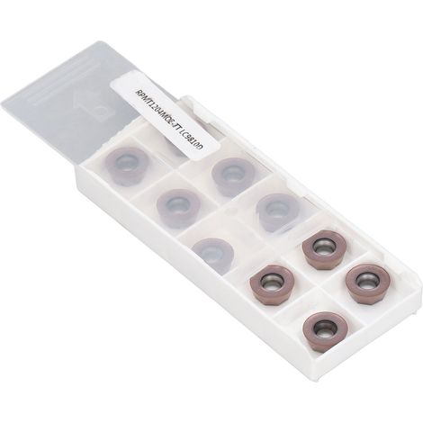 10 plaquettes de coupe rondes en carbure pour tour CNC DIY, tournage du bois, revêtement en carbure de bronze (RPMT10T3MOE-P) (1/5)