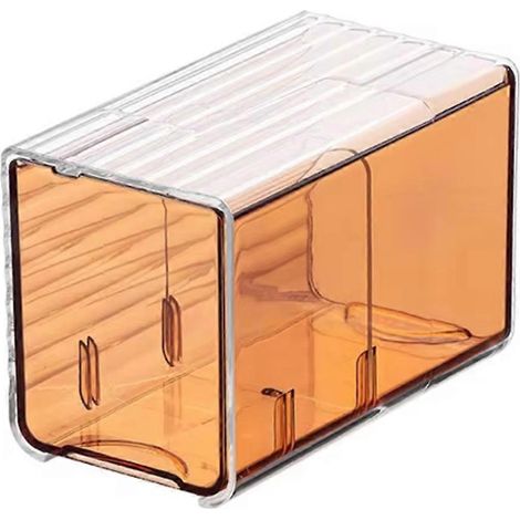 Boîte de rangement murale pour cotons-tiges et cotons, avec tiroir C-Orange- (1/5)