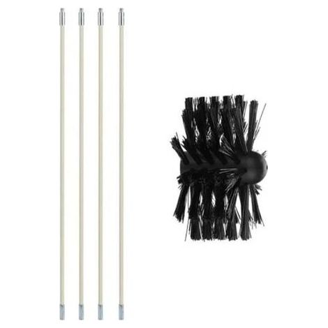 Brosse de nettoyage de cheminée, outil de balayage et Kit de tiges, nettoyage des conduits (1/5)