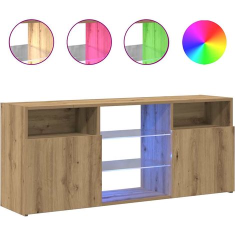 Maison Exclusive - TV-Schrank mit LED-Leuchten Artisan-Eiche 120x