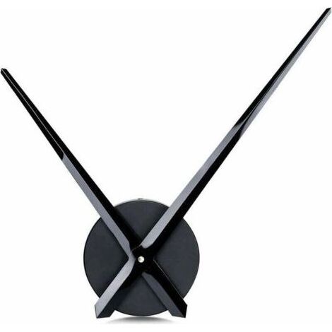Grande Horloge Murale à Aiguilles Simples Noires sans Chiffres, Mouvement d'Horloge à Longue Aiguille avec 31.5cm de Long (1/4)