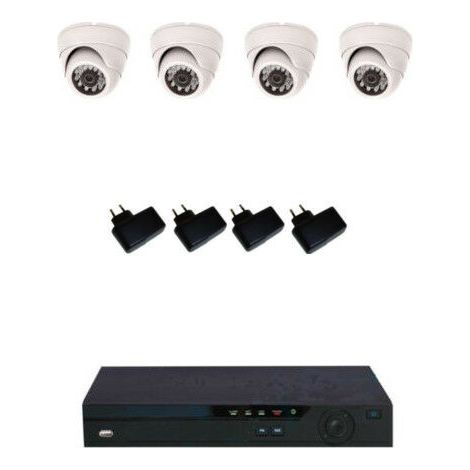 Kit Dvr H264 Registratore Lan Videosorveglianza Hd 4 Ch Canali Telecamera Ccd