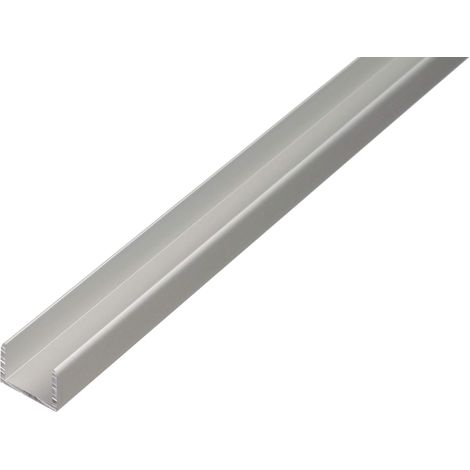 Alberts 030920 Profilo a U, autobloccante, alluminio, anodizzato argento, 1000 x 24,6 x 24 mm