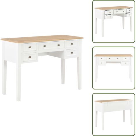 Scrivania per studio - vidaXL Scrivania Bianca 109,5x45x77,5 cm in Legno - Scrivania per camera da letto