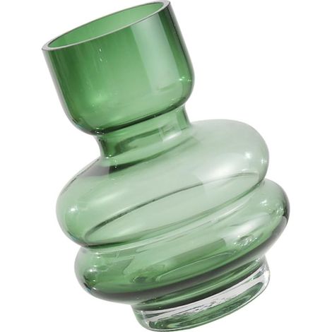 Vase en Verre Vert Style Nordique Fond Épaissi pour Plantes, Vase Bouteille Créatif et Simple pour Décoration de Bureau ou Jardin (1/5)