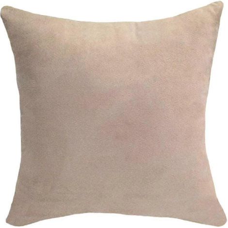 Housse de coussin en velours double face - 45 x 45 cm / 60 x 60 cm - Blanc-Beige-45x45cm (1/5)