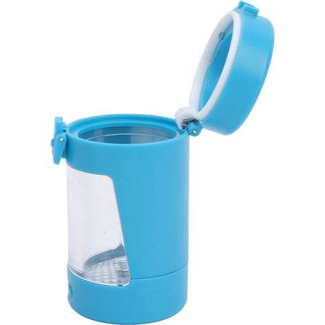 Bocal loupe portable rechargeable, mini bocal de rangement hermétique avec lumière LED bleue, conservant l'humidité (1/5)