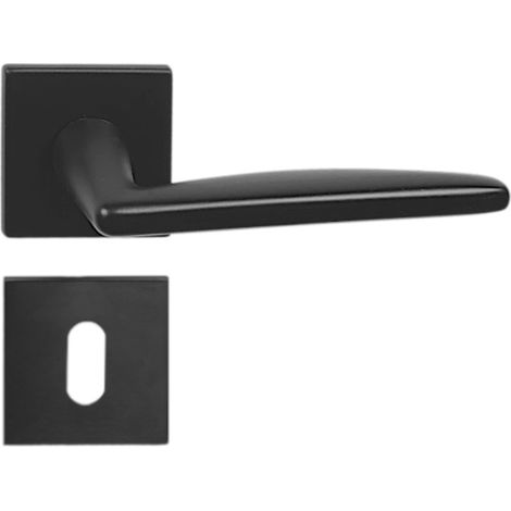 DOMINO Poignée de porte EASY QR SLIM Noir BB Poignée avec rosace BB pour clé Noir (1/5)