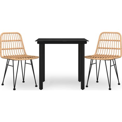 Maison Exclusive - 3-tlg. Garten-Essgruppe Poly Rattan