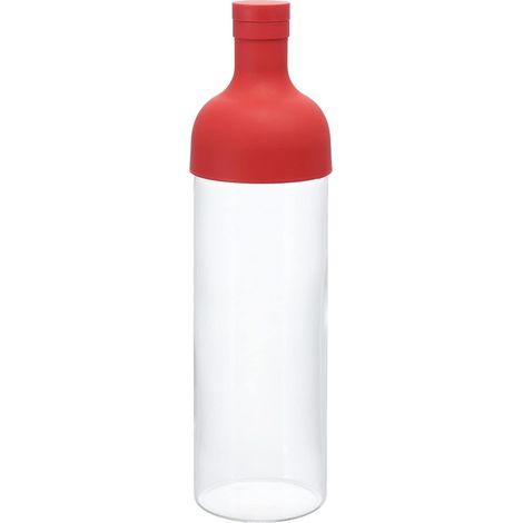 Bouteille en Verre avec Filtre à Thé Amovible FIB-75R - 750 ML - Spécial Thé Glacé - Rouge (1/5)