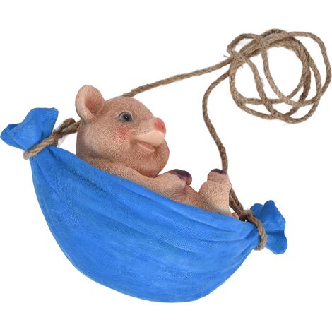 Figurine de Cochon Suspendu en Résine pour Décor de Jardin Extérieur (1/5)