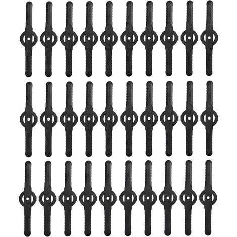 Lames de Tête de Coupe 30 Pièces, Remplacement de Lames de Tondeuse à Gazon, Lames de Tête en Plastique de Remplacement pour Coupe Herbe, Pelouse de Jardin (1/5)