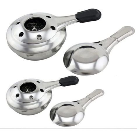 2 Pcs Brûleur à alcool, brûleur d'alcool pour fondue, brûleur à alcool gélifié, Acier Inoxydable, 15,5 x 9,9 x 4,8 cm (1/4)