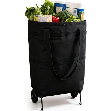 Rolling Shopping Bag - Heavy Duty Portable Tote, Foldable Utility Cart (1/4)