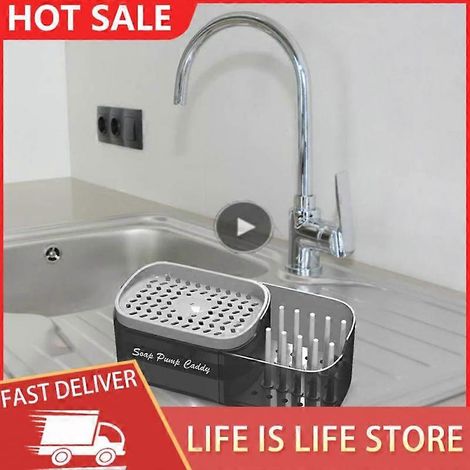 Distributeur de savon automatique, flacon de savon liquide, éponge de cuisine, distributeur de savon Ditchen, distributeur d'éponge, distributeur de savon manuel (1/5)