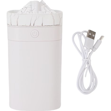 Mini humidificateur maison USB bureau diffuseur d'huile essentielle 400 ml Machine d'aromathérapie avec fissures feu coloré lumière ambiante blanc (1/5)