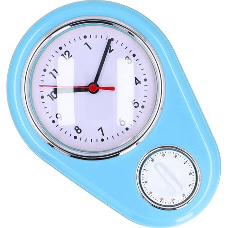 Horloge murale minuteur cuisine 9 pouces polyvalente originale précise silencieuse quartz en ABS bleue pour maison (1/5)