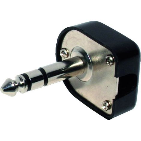 TRU COMPONENTS 1559782 Klinken-Steckverbinder 6.35 mm Stecker, gewinkelt Polzahl: 3 Stereo Schwarz 1