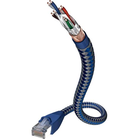 aku Inakustik 004803005 Netzwerkkabel Blau Silber 0,5 m