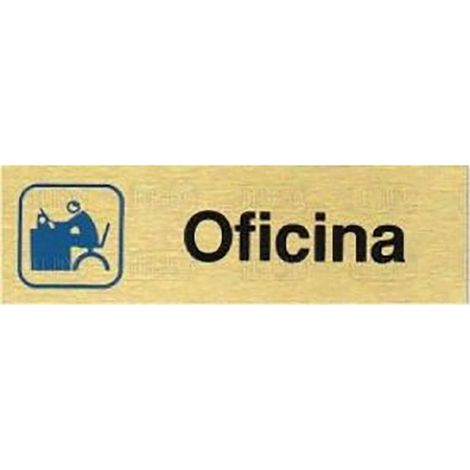 DUVER placa aluminio oro 150x45 ''oficina'' , 0UNIDADES , DUVER placa aluminio oro 150x45 ''oficina'' , 0UNIDADES (1/2)
