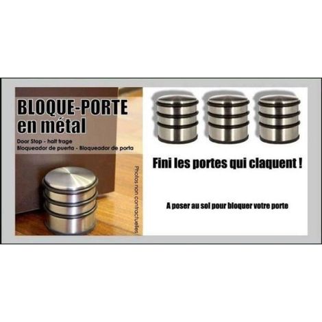 Stop-portes - - Lot de 6 - Inox - Anti-dérapant - Rond (1/4)