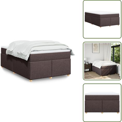 Sommier à lattes de lit et matelas marron foncé 120x190cm tissu - Sommier À Lattes De Lit - Sommiers À Lattes De Lit - Lit - Meuble De Chambre À Coucher (1/5)