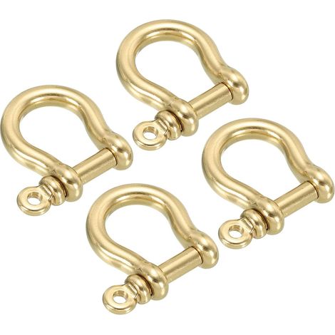 Set aus 4 D-förmigen Schäkeln, 8 mm Innenbreite, mit Messingstift, ideal für Ersatzteil-Lederbastelprojekte. (1/5)