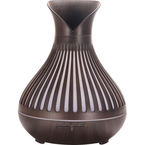 Diffuseur d'arômes 500 ml (noir) avec télécommande, disponible en 7 couleurs, avec un design de vase perforé, parfait pour une utilisation à domicile.