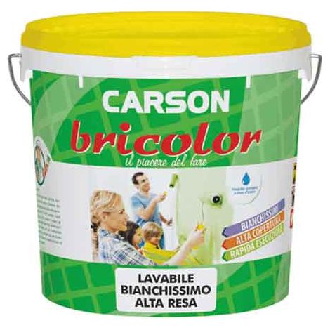 IDROPITTURA LAVABILE BIANCHISSIMO 'BRICOLOR' 5 lt - CARSON