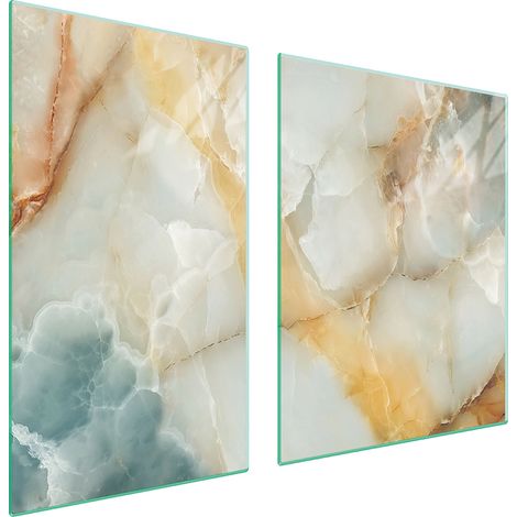 Assiette en verre et planche à découper en marbre 100x52 (1/5)