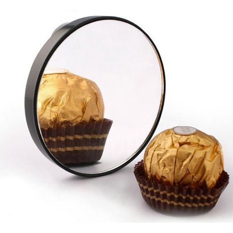 Miroir grossissant 15x – Idéal pour le maquillage, l'épilation à la pince et l'élimination des points noirs et des imperfections – Miroir rond avec trois ventouses pour une fixation facile, 8,8 cm (3, (1/5)