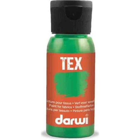 Peinture pour tissus - Vert clair - Opaque - Peinture à l'eau - Tex - Darwi - 50ml