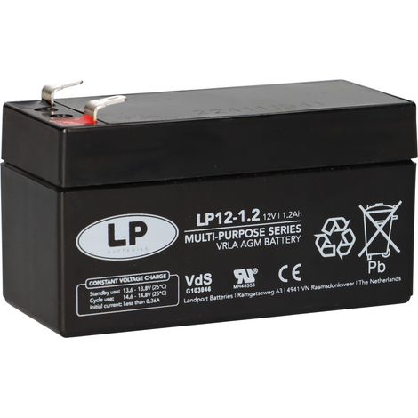 Landport Bleiakku 12V 1,2Ah AGM Batterie NSA LP12-1,2 T1 VdS