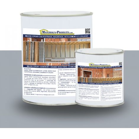 Mastic epoxy calfeutrage, ragréage, scellement et collage - 5 Kg Gris béton - MATPRO (1/4)
