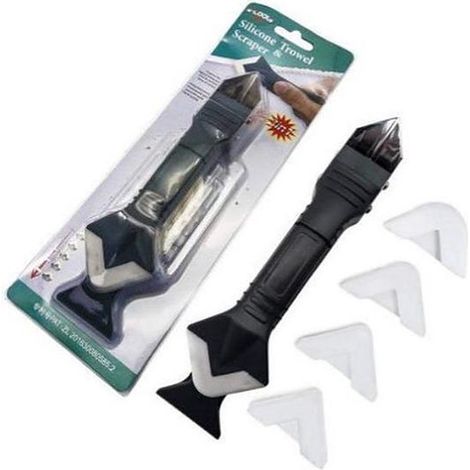 Kit multifonctionnel de grattoir à colle, applicateur de colle, outil de finition des bords, mastic d'angle, ébavureur et grattoir à métaux (1/3)
