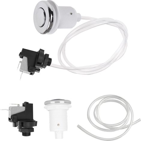 1 Interrupteur Pneumatique Acier Inoxydable, Tuyau 1m, Pour Spa Baignoire