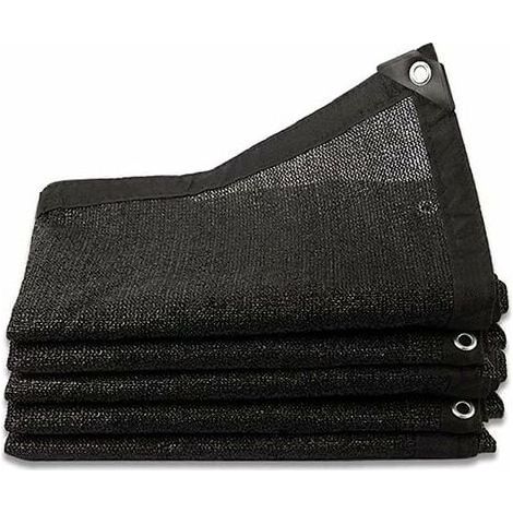 1pc, noir, filet d'ombrage 8 aiguilles ombre 80% voile d'ombrage épaisse renforcée, filet coupe-vent pour serre avec œillets, pour couverture de plantes/serre/jardin/pergola (3x5m) (1/4)