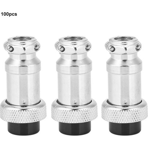 100Pcs BERM Aviation Plug Stainless Steel Shell Threaded Connection 8 Holes Female Connector 16mm (1/5)