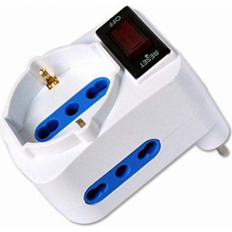 Techly Adattatore Compatto con 2 Prese Bipasso e 1 Bipasso/Schuko Spina 10A (1/3)