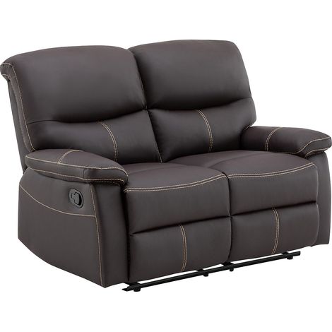 Divano 2 posti relax in Similpelle Marrone - CANBY