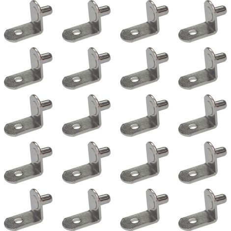20 piezas Clips de soporte de estante en forma de L de 5mm para muebles de armario estantes de armario soportes con agujero para muebles de cocina estantería (1/4)