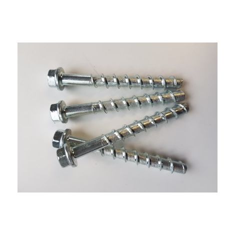 Cloture & Jardin – Vis autoperceuse béton 75mm – Acier zingué – Lot de 4 – Fixation sans chevilles pour platines de portillon
