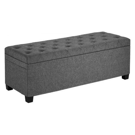 Taburete de Almacenaje, con Capacidad de Carga de hasta 299,37 kg, Plegable, Acolchado y con Estructura de Metal, Ideal para Salón, Dormitorio y Pasillo, Color Gris, 1100 x 400 x 400 mm (1/5)