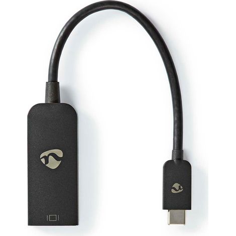 Adaptador usb c usb 32 generacion 1 usb c macho displayport hembra 8k60hz 020m redondo niquelado pvc negro caja