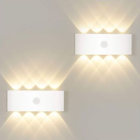 8W Applique avec Détecteur de Mouvement,Allumage et Extinction Automatiques Applique Blanc Chaud 3000K,Lampe Mural Capteur d'éclairage pour Extérieur/Intérieur IP65 (1/4)