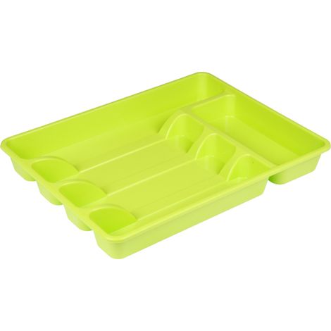Range couverts en plastique 26 x 34 cm Essentiel vert